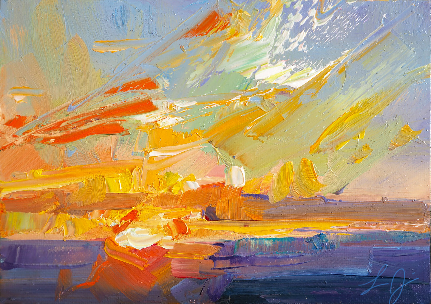 Abstract Sunset 5x7"